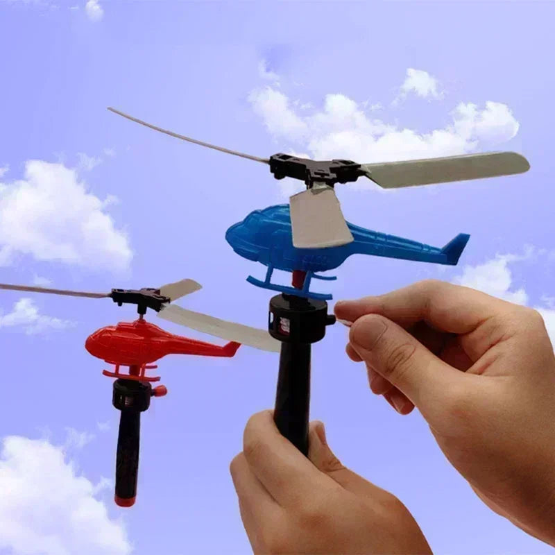 Helicopter Plane Outdoor Toys for Kids Playing Drone Drawstring Plane